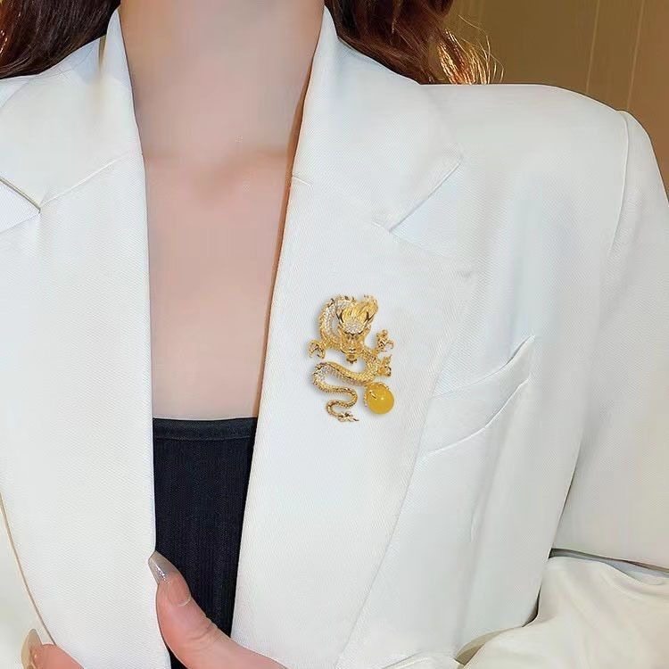 金龙戏珠2024祥龙胸针高档胸花