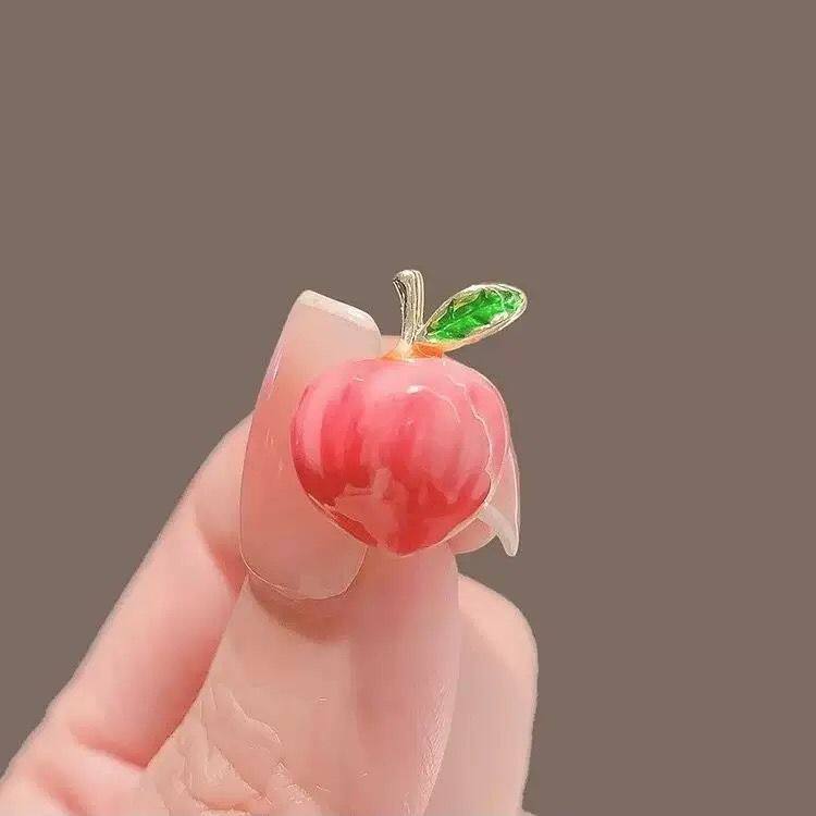 可爱水蜜桃迷你小胸针领口防走光扣针高档精致水果别针小桃子胸花
