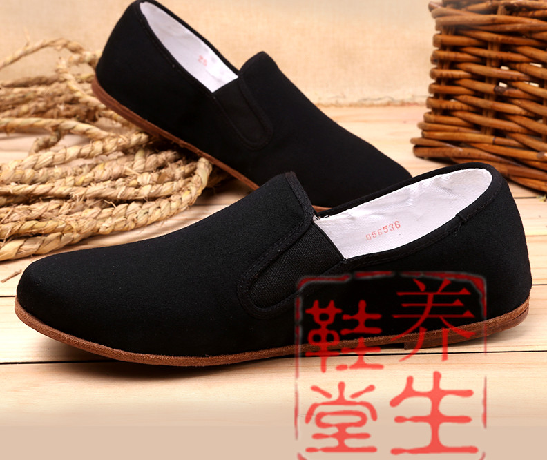 福连升牛皮男鞋松紧礼服呢