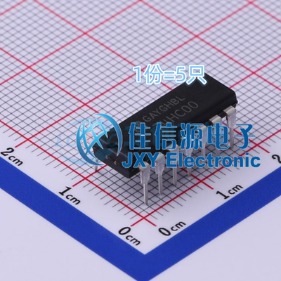 逻辑门74HC00N华冠5只装