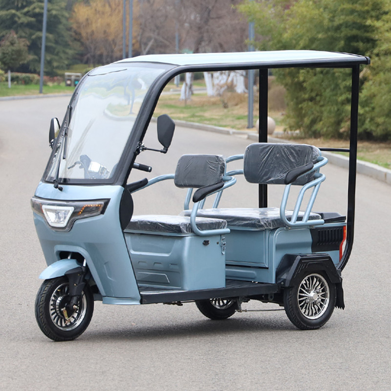 带棚电动三轮车小型家用老人起步车休闲车女士客货两用敞篷电瓶车