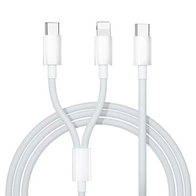 一拖二快充数据线typec车载充电