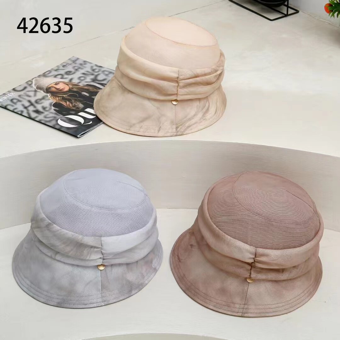 桑蚕丝轻薄蝴蝶结开叉渔夫帽子女春夏洋气百搭盆帽防紫外线遮阳帽