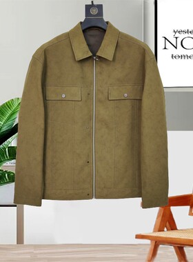 秋季新款男士高端翻领短款休闲潮流休闲轻奢风夹克外套男43138