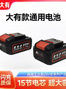 适用于大有电动工具电池20v5.0大友电锤扳手角磨机电钻通用锂电池