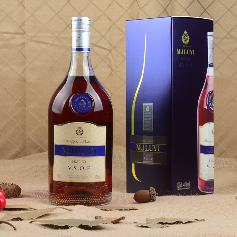法国洋酒原瓶装进口梅爵vsop白兰地  礼盒装 1l/升 2斤装