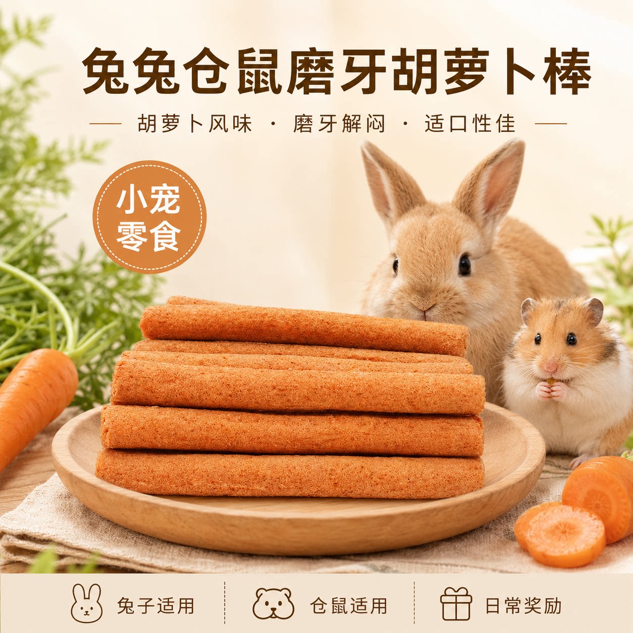 胡萝卜烘干小宠磨牙棒图片