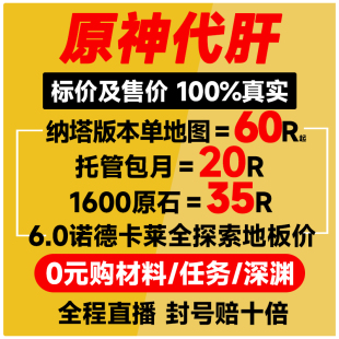 原神代肝代打代练带肝干全地图满探索度纳塔刷元神瞳深渊幽境危战