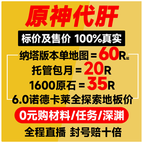 原神代肝代打代练带肝干全地图满探索度纳塔刷元神瞳深渊幽境危战