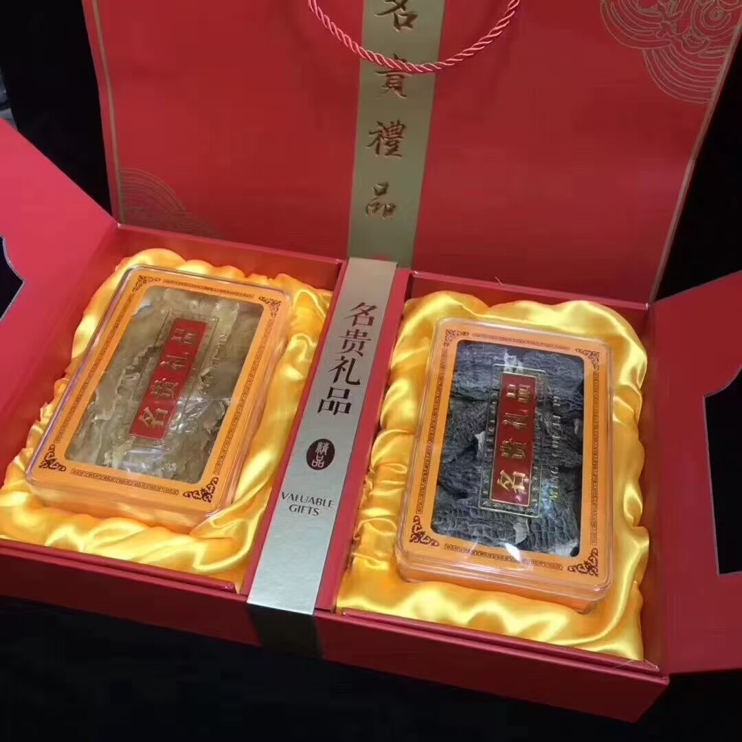 年货礼盒装滋补品 花胶鱼胶羊肚菌双拼礼盒孕妇老人实用大方得体