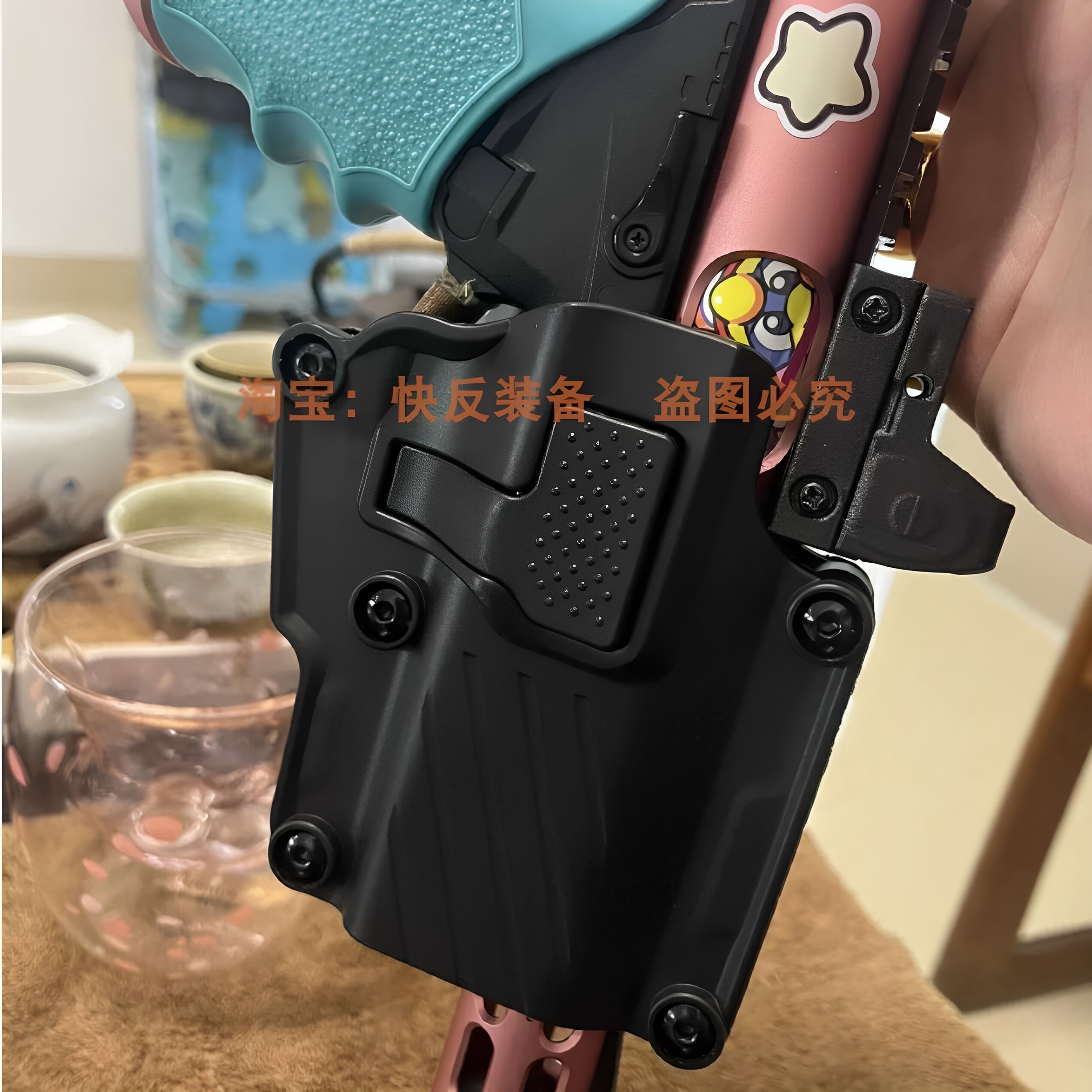 通用战术快拔套腰挂背心molle腰封CZ75 P10 G17北青电手EAP01枪套 - 实物图