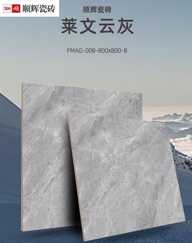 顺辉瓷砖800x800陶瓷柔光砖素色微水泥仿古砖奶油风客厅防滑地砖