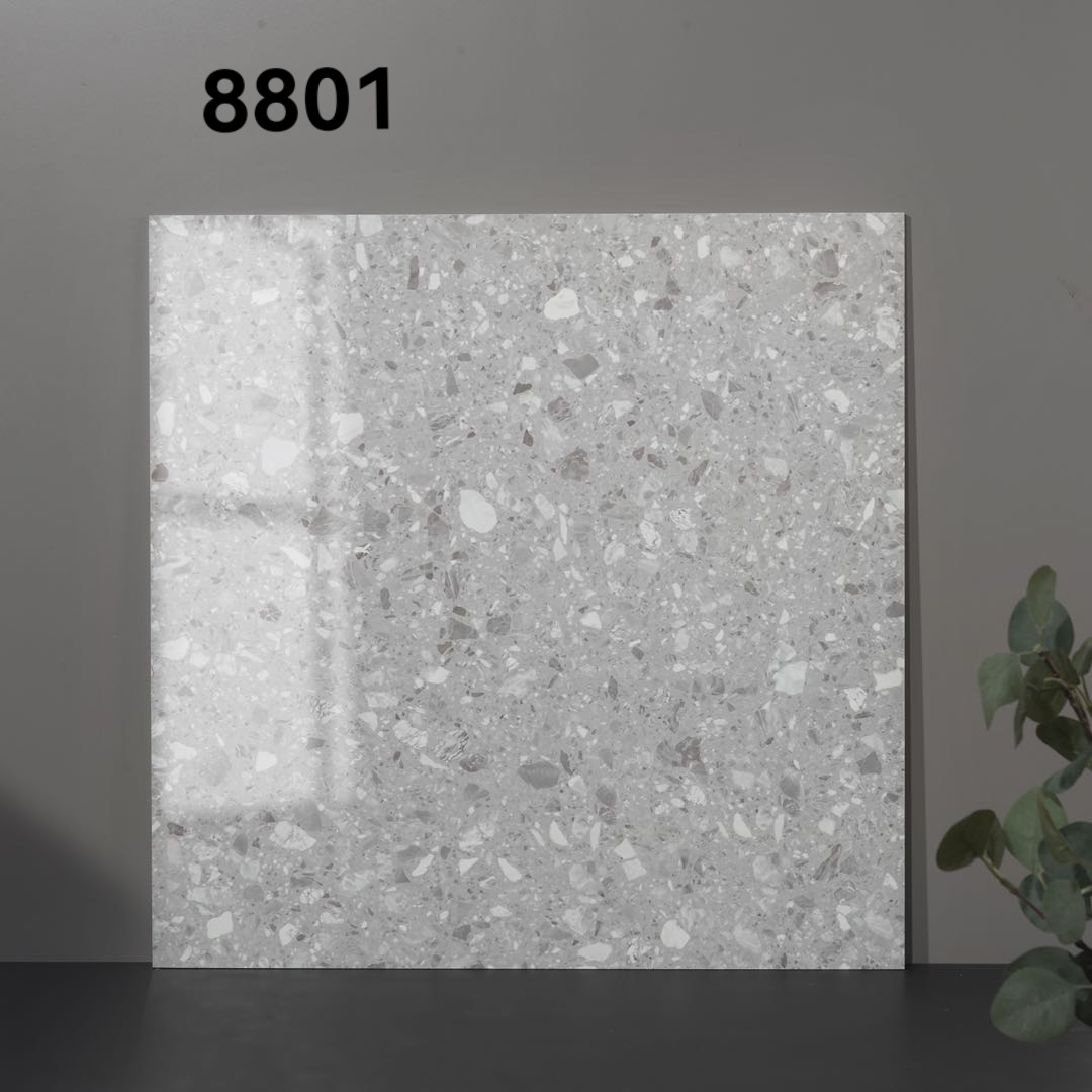 广东佛山亮光水磨石瓷砖800X800客厅服装店展厅地砖餐厅背景墙砖