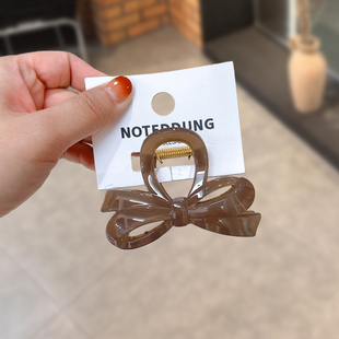 NOTEDDUNG韩国纯色中号亚克力抓夹8cm发夹女后脑勺发量少用夹子新