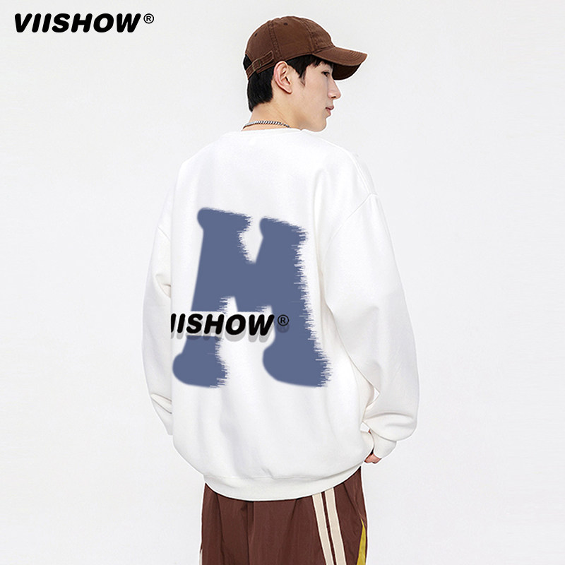 VIISHOW新款基础印花圆领校园情侣男卫衣套头字母上衣WD76327233怎么看?