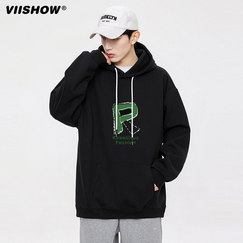 VIISHOW新基础印花连帽校园情侣男士卫衣套头字母上衣WD43329233怎么样,好用不?