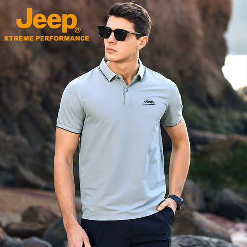 Jeep Xtreme Performance户外高端男士短袖POLO衫防晒凉感T恤衫