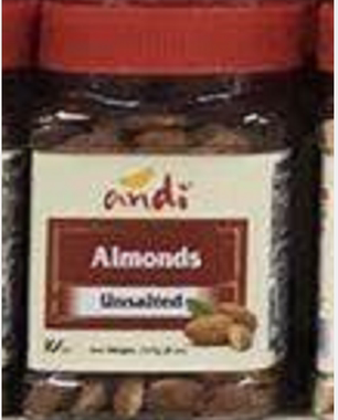 2024新品Andi安迪烘烤扁桃仁227g坚果果仁炒货杏仁休闲无盐罐装