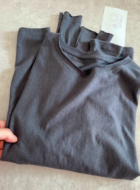 水泥灰轻薄质感！2325卷边领防晒T恤【春夏季】休闲 长袖宽松包邮