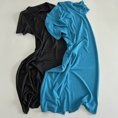 休闲风纯色开叉百搭宽松