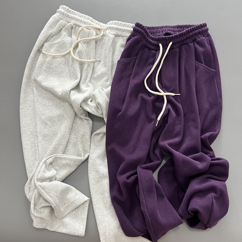 休闲风松紧腰长裤卫裤