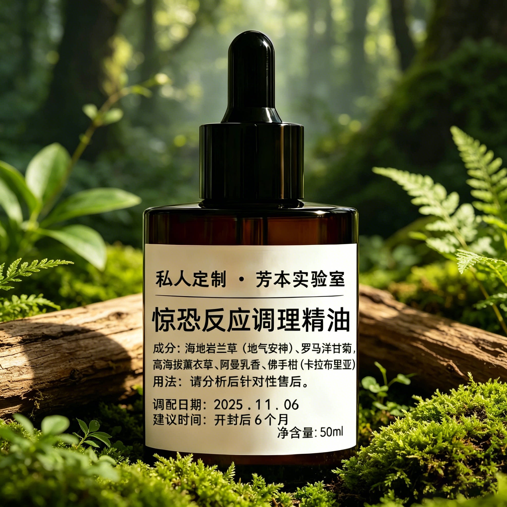 惊恐反应调理精油私人定制芳本实验室复方精油50ml缓解压力
