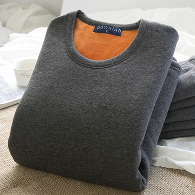 保暖内衣上衣防寒男圆领秋冬单件