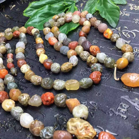 天然阿拉善戈壁玛瑙原石项链 精品筋脉经脉石血脉毛衣链男女包邮