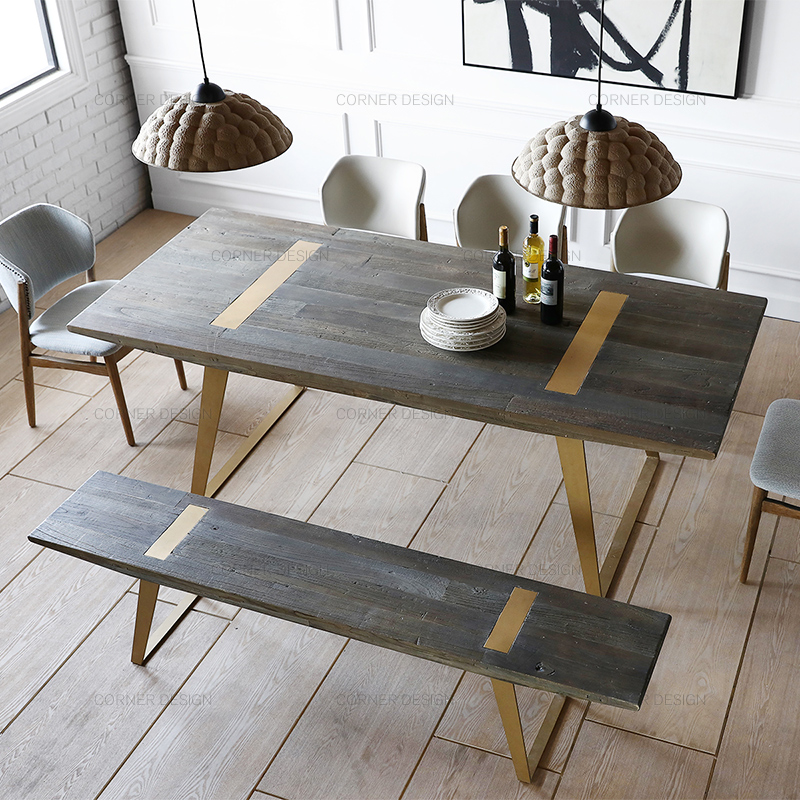 CORNER家居榆木餐桌子實木北歐式家用輕奢餐桌簡約原木設計師家具在類目 住宅傢俱, 桌類, 餐桌中 - 來自Buy2taobao.com提供專業的淘寶代購服務