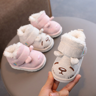 宝宝棉鞋冬季0一1-2岁软底加绒加厚保暖婴儿鞋女12月防滑男学步鞋