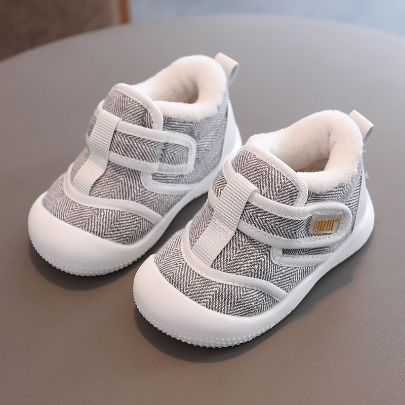 软底男宝宝棉鞋冬季1一2岁加绒加厚保暖棉鞋7-12月防滑婴儿学步鞋