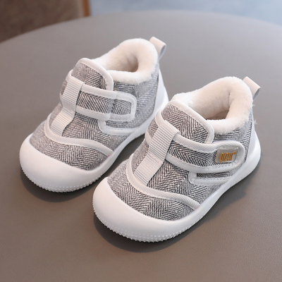 软底男宝宝棉鞋冬季1一2岁加绒加厚保暖棉鞋7-12月防滑婴儿学步鞋
