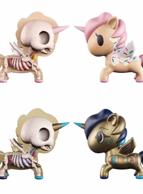 4D XXRAYmaster半剖粉红色金色独角兽 Mighty Jaxx Jason Freeny