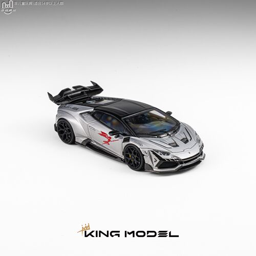 KING MODEL DarwinPRO达尔文小牛Huracan LILITH 亮银色 1/64车模
