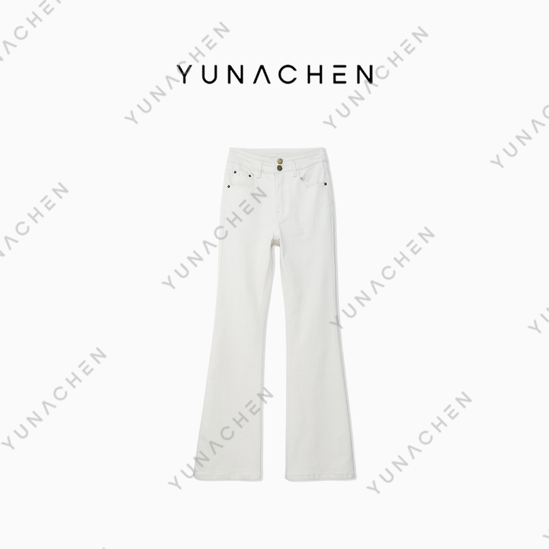 菠萝宝宝【月明】3.0春夏新款微喇微辣牛仔长裤140-999-2666-7