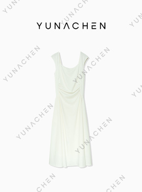 【白芷】E7 春夏时尚显瘦气质轻奢无袖连衣裙女  22-999-W24SL44A