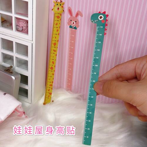 1：12dollhouse娃娃屋微缩仿真道具身高贴 OB11迷你身高贴模型