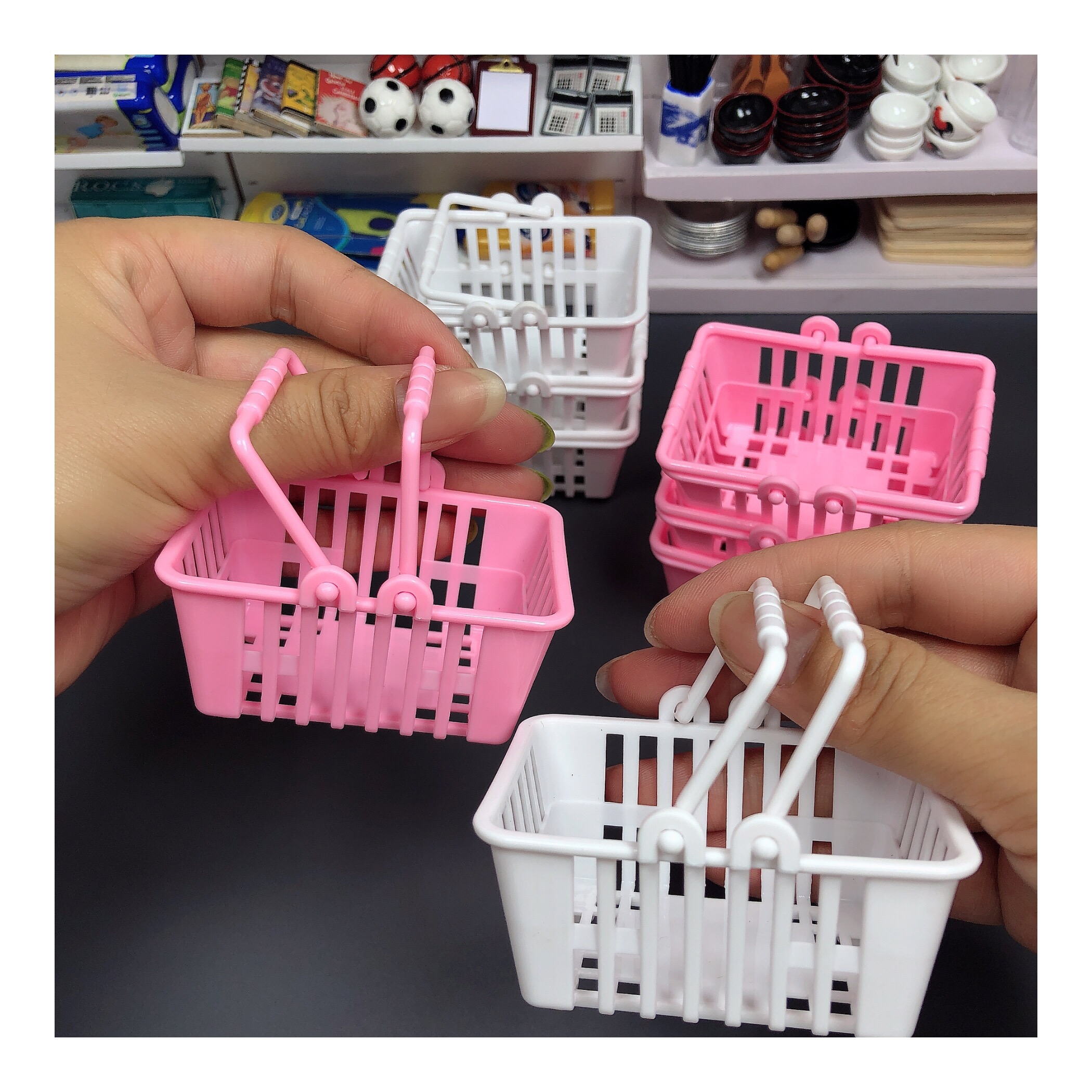 食玩迷你小超市模型白色娃娃屋