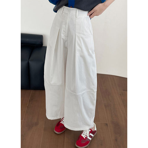 设计感小众ins欧洲站2026新款欧货潮高腰肌理感修饰腿型灯笼裤