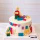 饰配件儿童生日创意烘焙甜品台机器人硅胶模具 益智积木主题蛋糕装