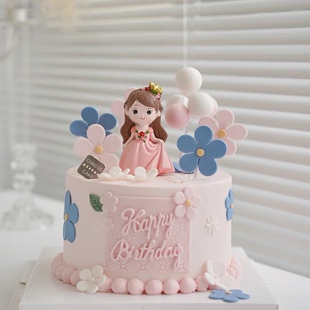 小公主小王子烘焙蛋糕装饰摆件女孩情人节浪漫白雪公主白马王子