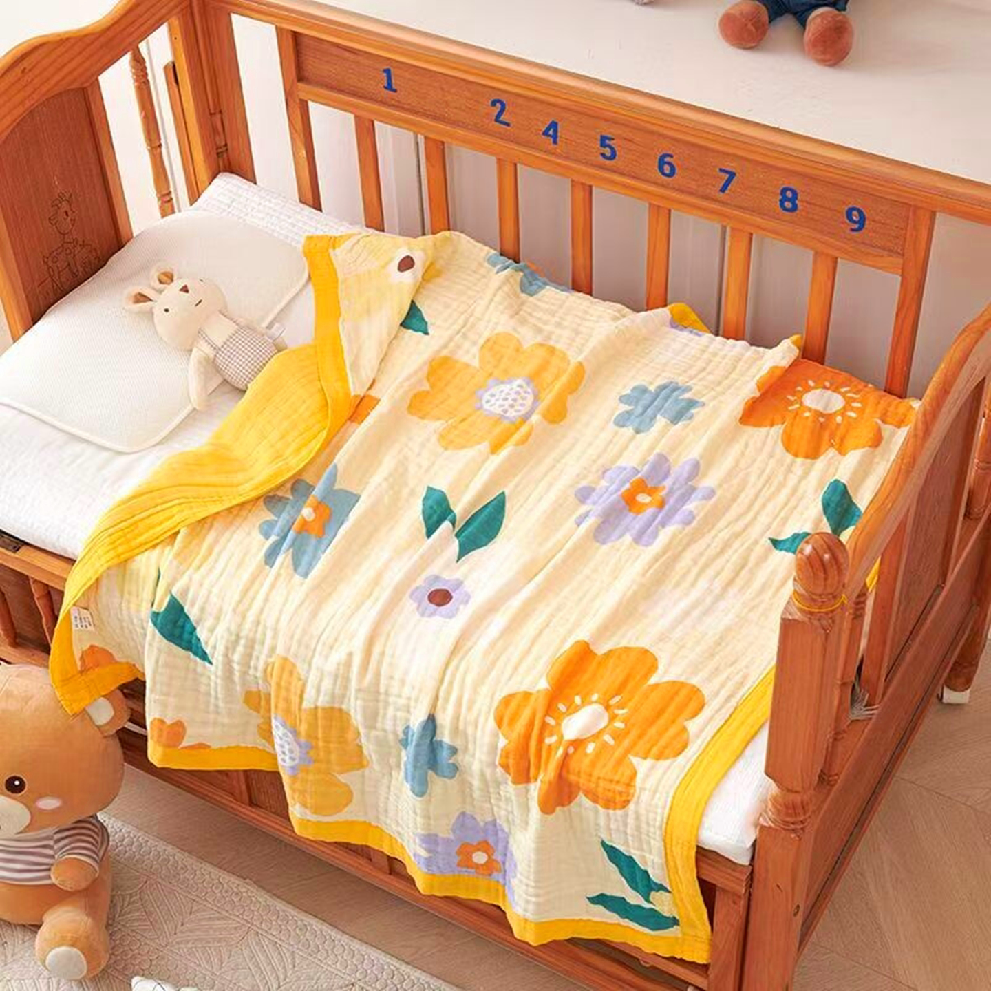 纯棉6层纱布浴巾大尺寸儿童盖毯被子新生婴儿吸水女孩大童a类专用