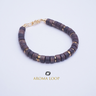 AROMA LOOP 海南莺歌绿奇楠沉香手链直切6.5MM男女文玩手串