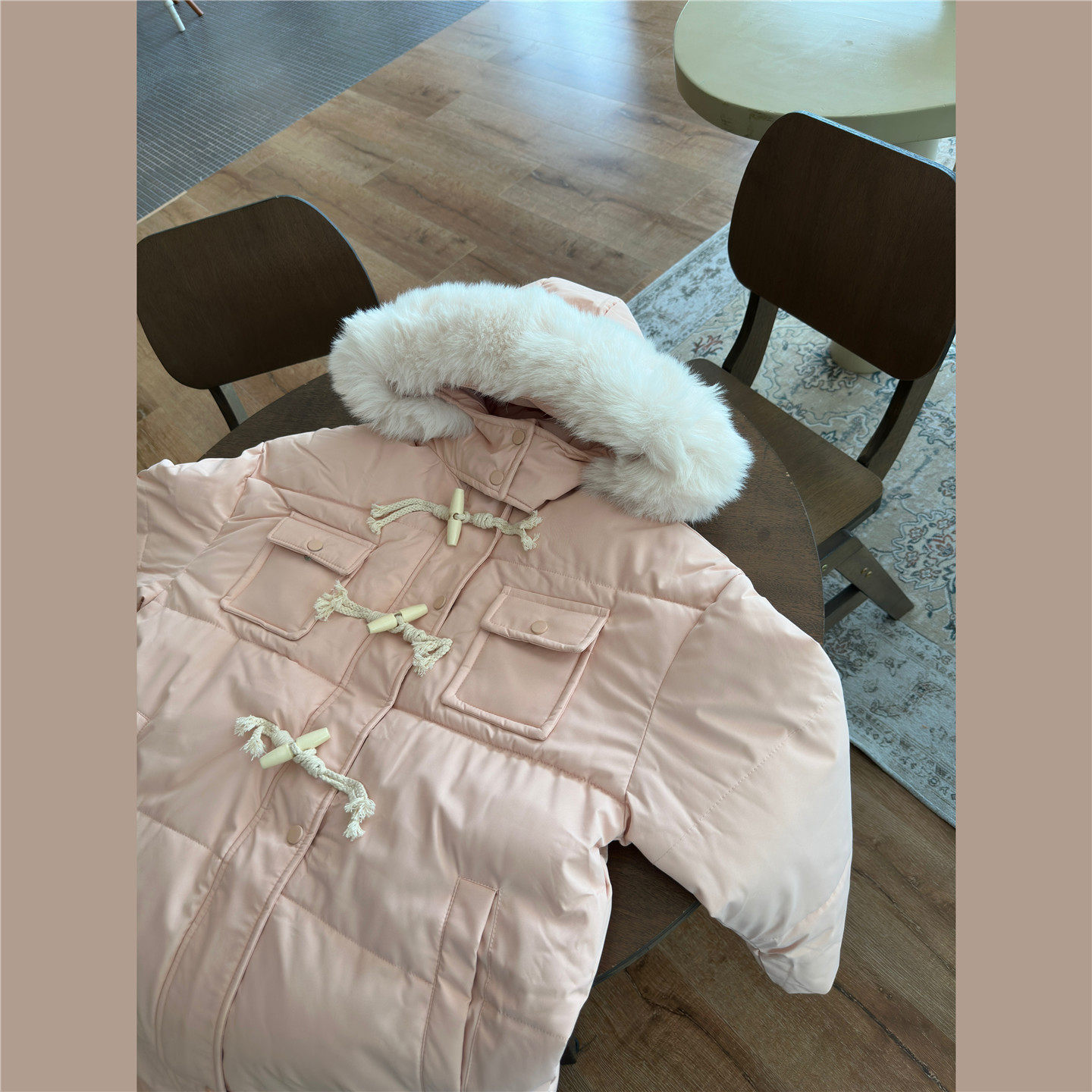 中戏羽绒棉服女冬季连帽大毛领长款过膝加厚小个子棉衣棉袄外套女