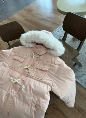 中戏羽绒棉服女冬季连帽大毛领长款过膝加厚小个子棉衣棉袄外套女