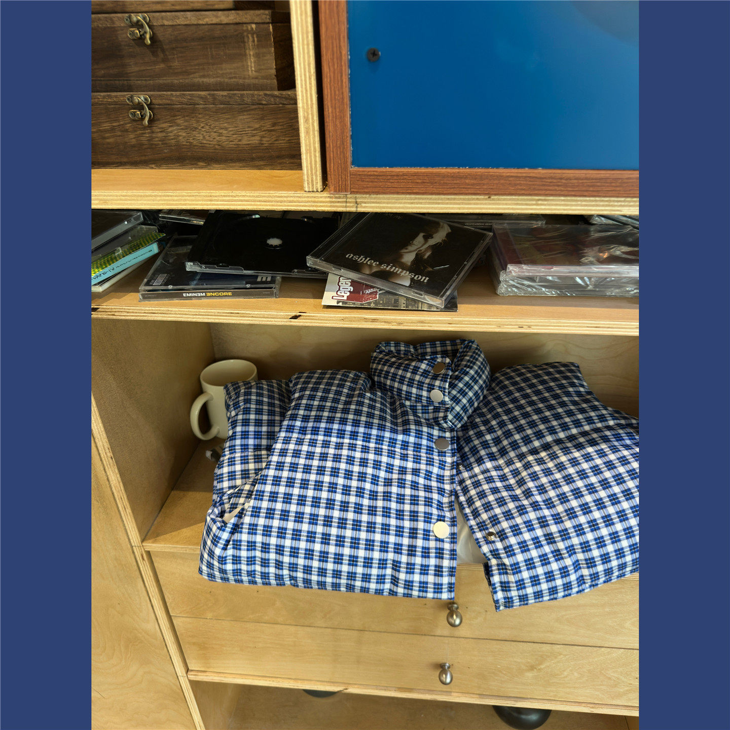 盐系减龄休闲格纹马甲棉服棉衣厚