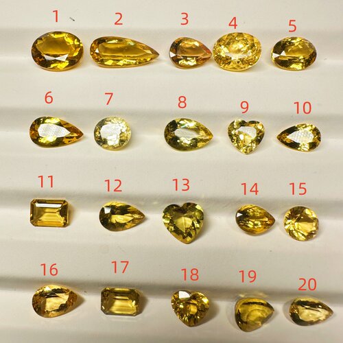 天然金黄色海蓝宝绿柱石裸石