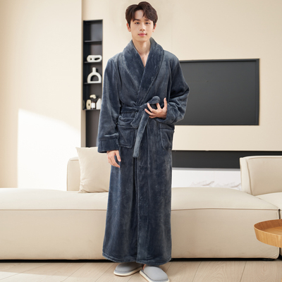 双面加厚加绒睡袍冬季