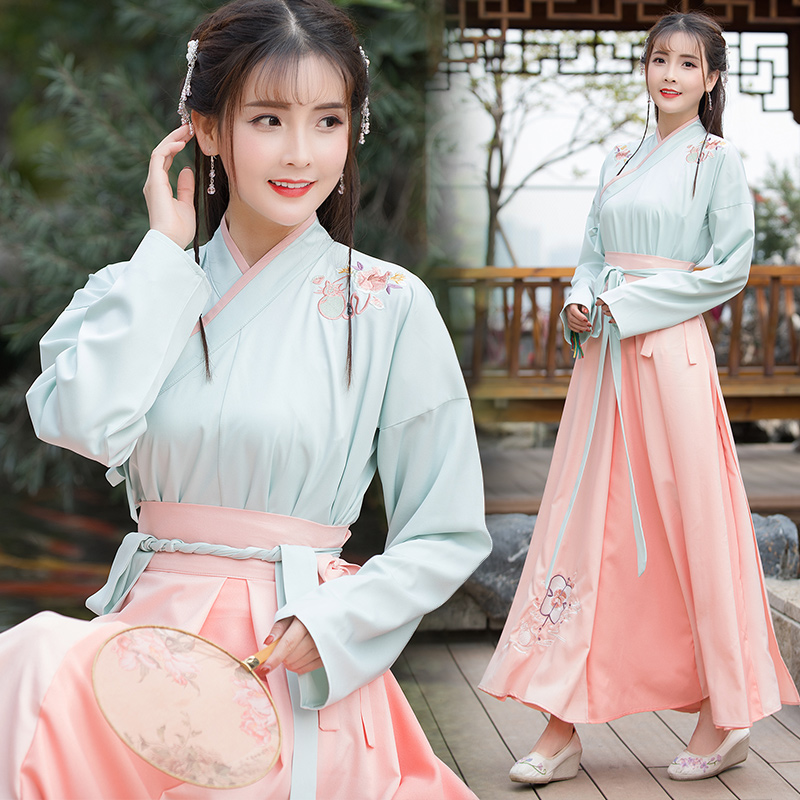 古装出租超仙显瘦文艺小清新汉服文化节走秀传统演出舞蹈服租赁