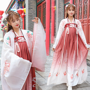 唐制古装出租仙女齐胸襦裙传统文化节汉服走秀旅游写真舞蹈演出服